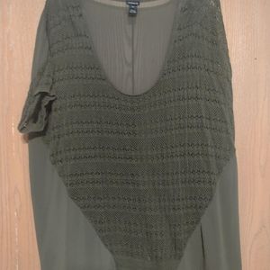 DARK green blouse